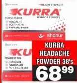 KURRA HEADACHE POWDER 38's