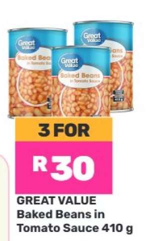 Great Value Baked Beans in Tomato Sauce 410 g