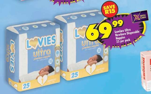 Lovies Ultra Newborn Disposable Nappies