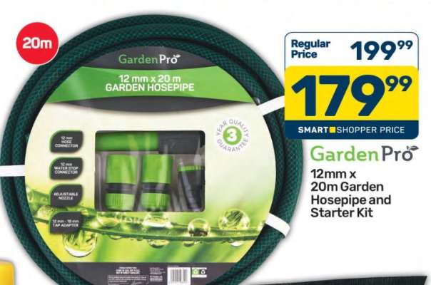 GardenPro 12mm x 20m Garden Hosepipe and Starter Kit