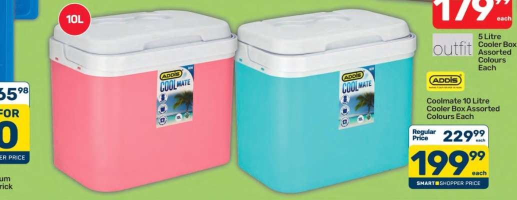 Addis Coolmate 10 Litre Cooler Box Assorted Colours Each