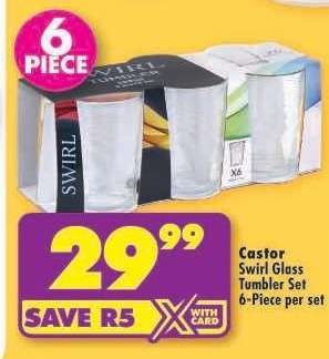 Castor Swirl Glass Tumbler Set