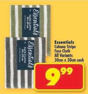 Essentials Cubana Stripe Face Cloth