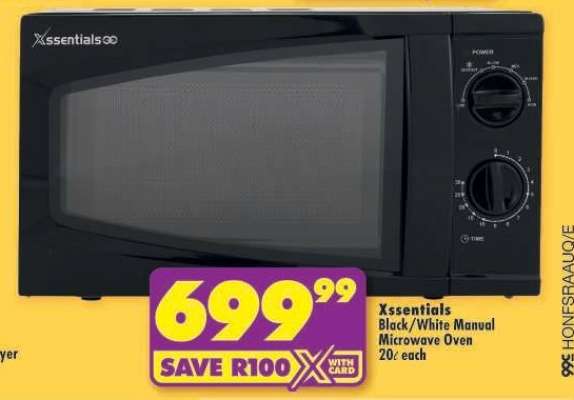 Xssentials Black/White Manual Microwave Oven