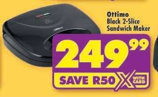Ottimo Black 2-Slice Sandwich Maker
