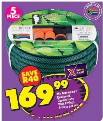 Mr Gardener Reinforced Garden Hose With Fittings 5-Piece per set