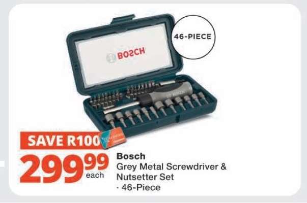 Bosch Grey Metal Screwdriver & Nutsetter Set