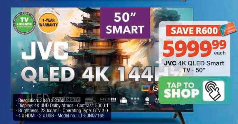 JVC 4K QLED Smart TV - 50”