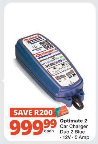 Optimate 2 Car Charger Duo 2 Blue