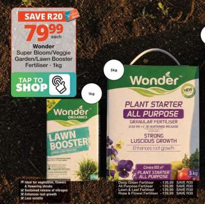 Wonder Super Bloom/Veggie Garden/Lawn Booster Fertiliser