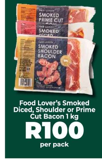 Food Lover’s Smoked Diced, Shoulder or Prime Cut Bacon
