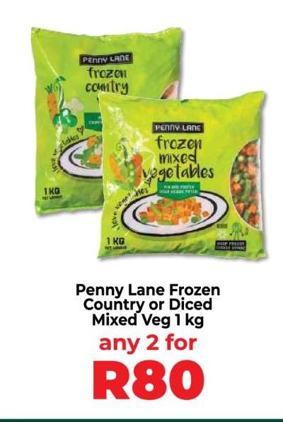 Penny Lane Frozen Country or Diced Mixed Veg 1 kg