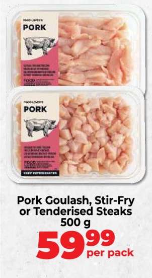Pork Goulash, Stir-Fry or Tenderised Steaks