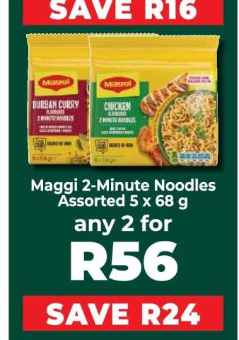 Maggi 2 Minute Noodles Assorted 5 x 68 g