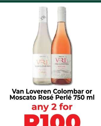Van Loveren Colombar or Moscato Rosé Perlé 750 ml