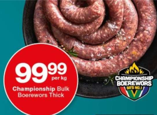 Championship Bulk Boerewors Thick