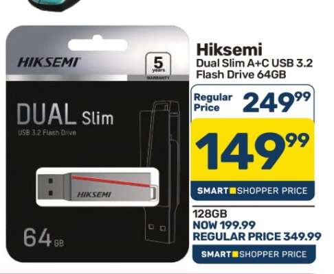 Hiksemi Dual Slim A+C USB 3.2 Flash Drive 64GB