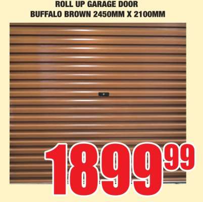 ROLL UP GARAGE DOOR BUFFALO BROWN 2450MM X 2100MM
