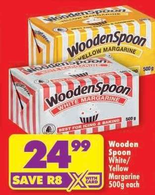 Wooden Spoon White/Yellow Margarine 500g each