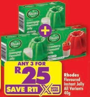 Rhodes Flavoured Instant Jelly All Variants 40g