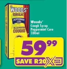 Woods' Cough Syrup Peppermint Cure 100ml