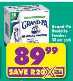 Grand-Pa Headache Powders 38 per pack
