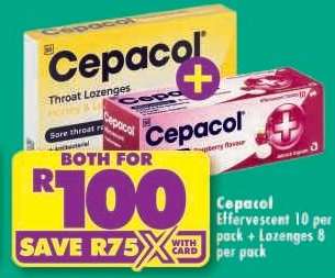 Cepacol Effervescent 10 per pack + Lozenges 8 per pack