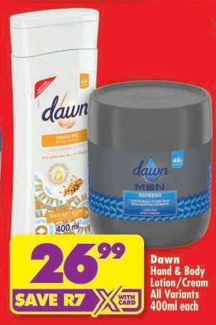 Dawn Hand & Body Lotion/Cream All Variants 400ml each