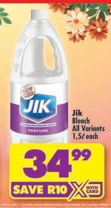 JIK BLEACH all variants 1,5ℓ each