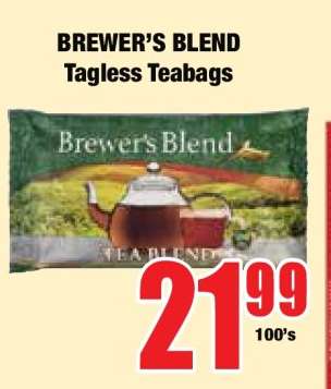 BREWER'S BLEND Tagless Teabags