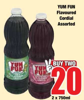 YUM FUN Flavoured Cordial Assorted