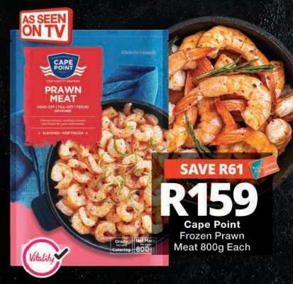 Cape Point Frozen Prawn Meat 800g Each