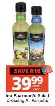 Ina Paarman's Salad Dressing All Variants