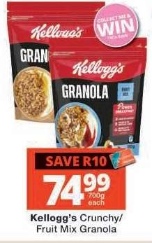 Kellogg’s Crunchy/Fruit Mix Granola