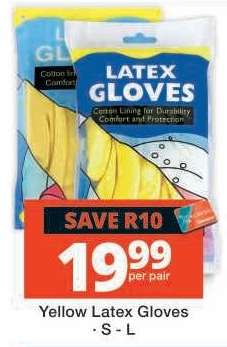 Yellow Latex Gloves