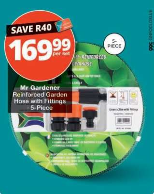 MR. GARDENER REINFORCED GARDEN HOSE WITH FITTINGS