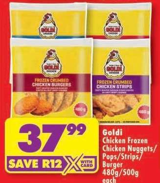 Goldi Chicken Frozen Chicken Nuggets/Pops/Strips/Burger