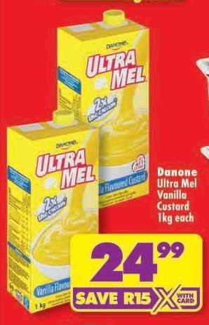 DANONE ULTRA MEL VANILLA CUSTARD 1kg each