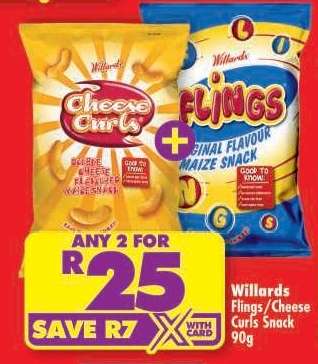 Willards Flings/Cheese Curls Snack 90g