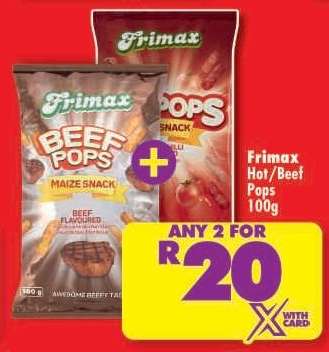 Frimax Hot/Beef Pops 100g