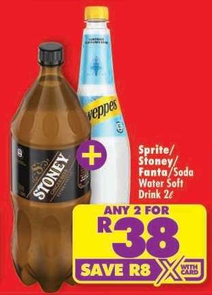 Sprite/Stoney/Fanta/Soda Water Soft Drink 2ℓ