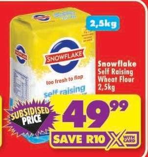 Snowflake Self Raising Wheat Flour 2.5kg