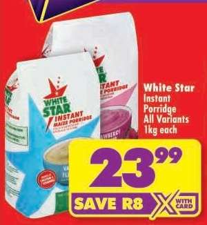 White Star Instant Porridge All Variants 1kg each