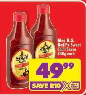 Mrs H.S. Ball's Sweet Chilli Sauce 840g
