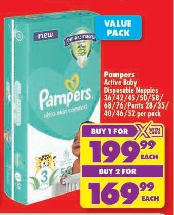 PAMPERS Active Baby Disposable Nappies