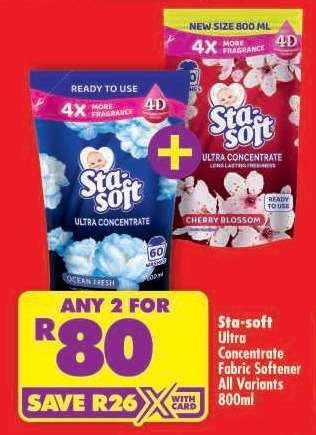 Sta-soft Ultra Concentrate Fabric Softener All Variants 800ml
