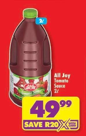 ALL JOY TOMATO SAUCE 2ℓ