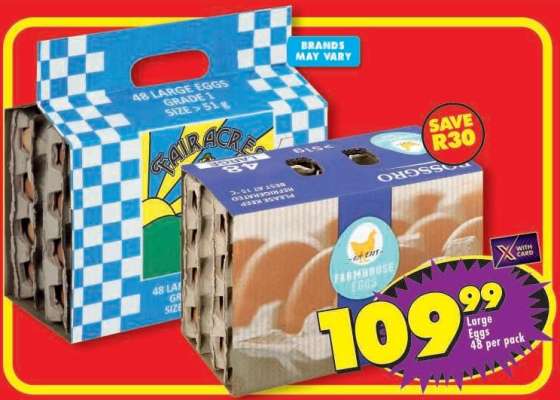 LARGE EGGS 48 per pack