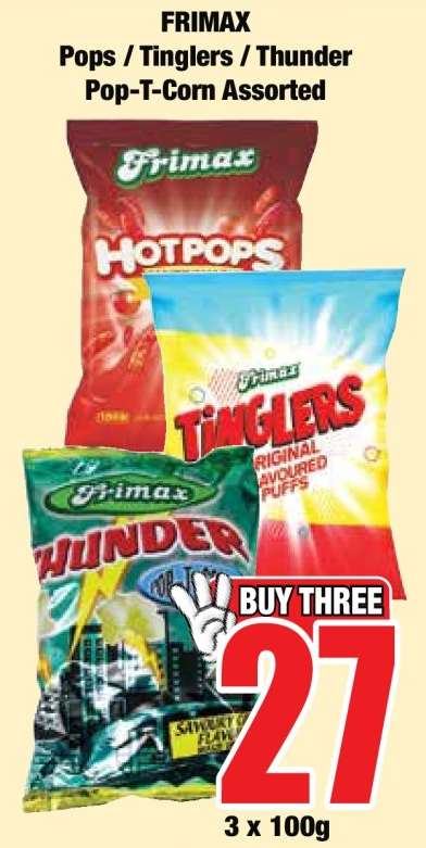 FRIMAX Pops / Tinglers / Thunder Pop-T-Corn Assorted