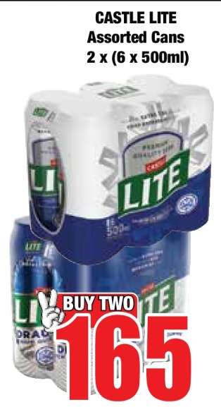 CASTLE LITE Assorted Cans 2 x (6 x 500ml)